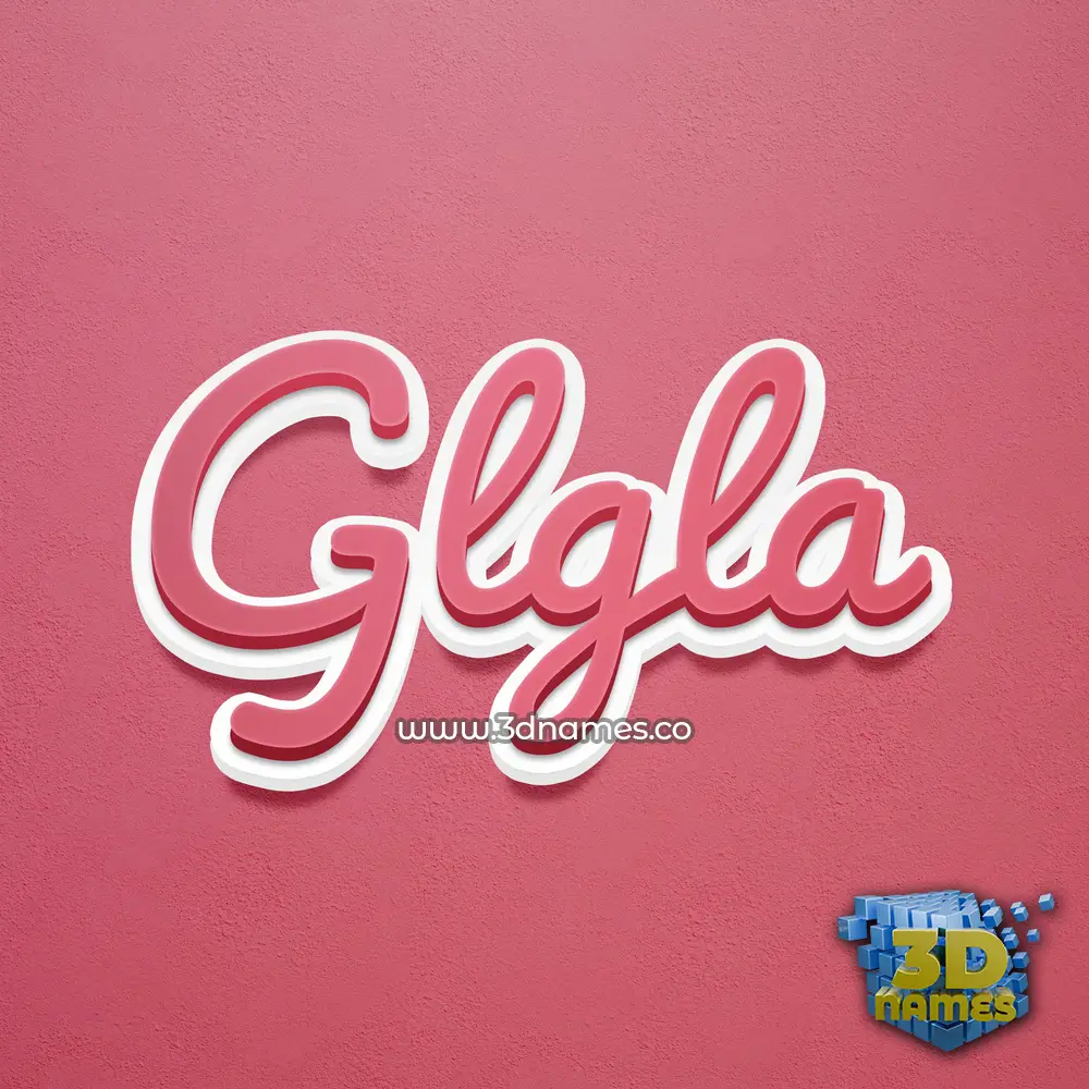 glgla in Red Scribble style - 3D name wallpaper