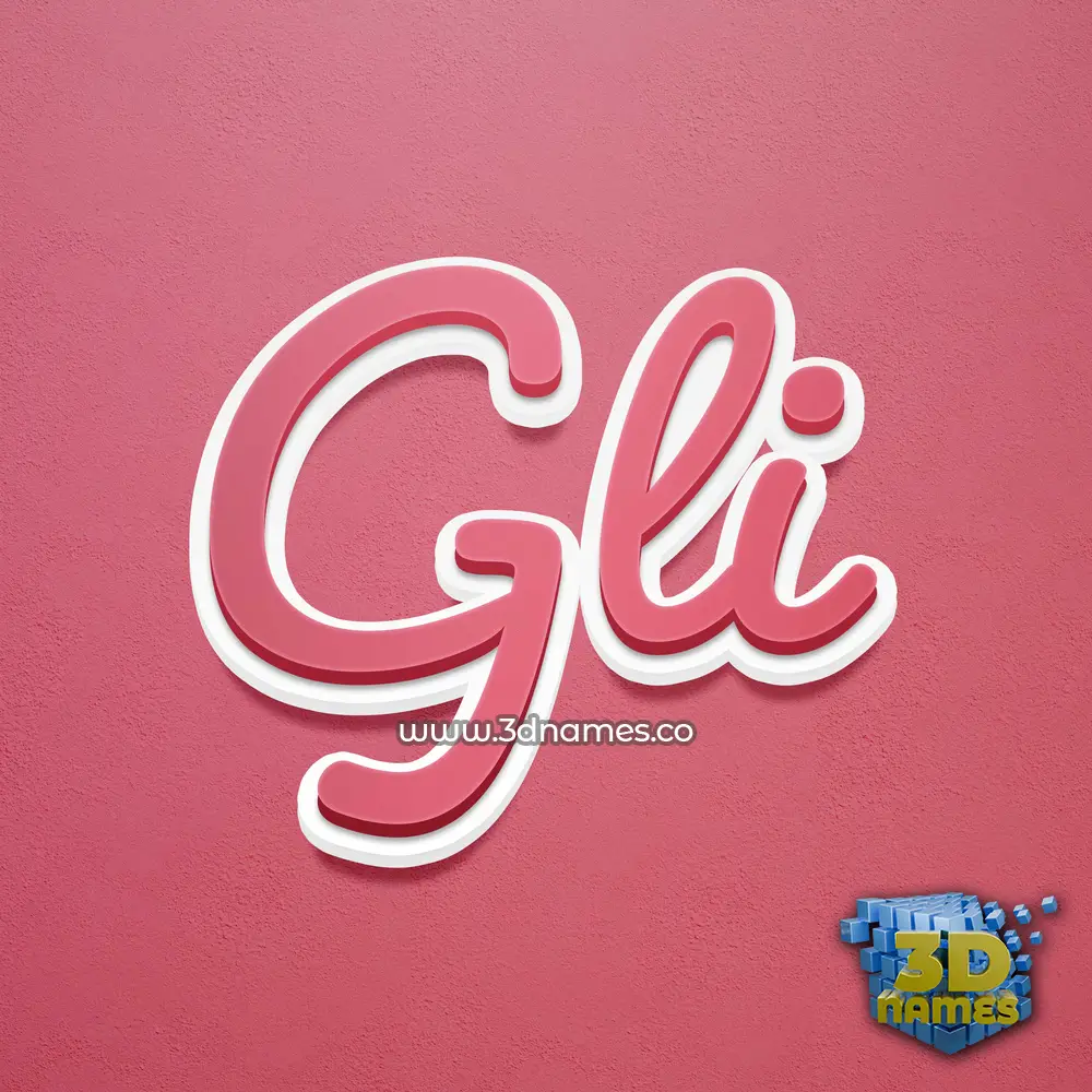 gli in Red Scribble style - 3D name wallpaper