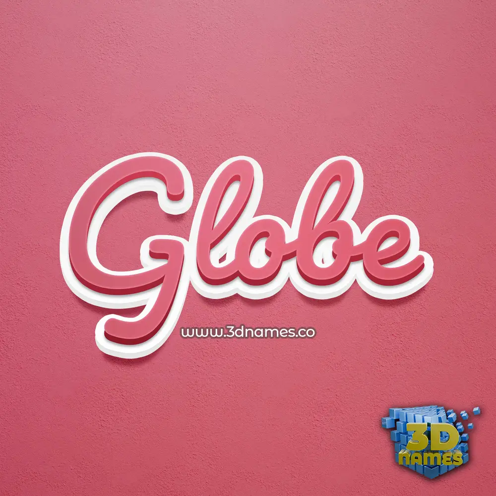 globe in Red Scribble style - 3D name wallpaper