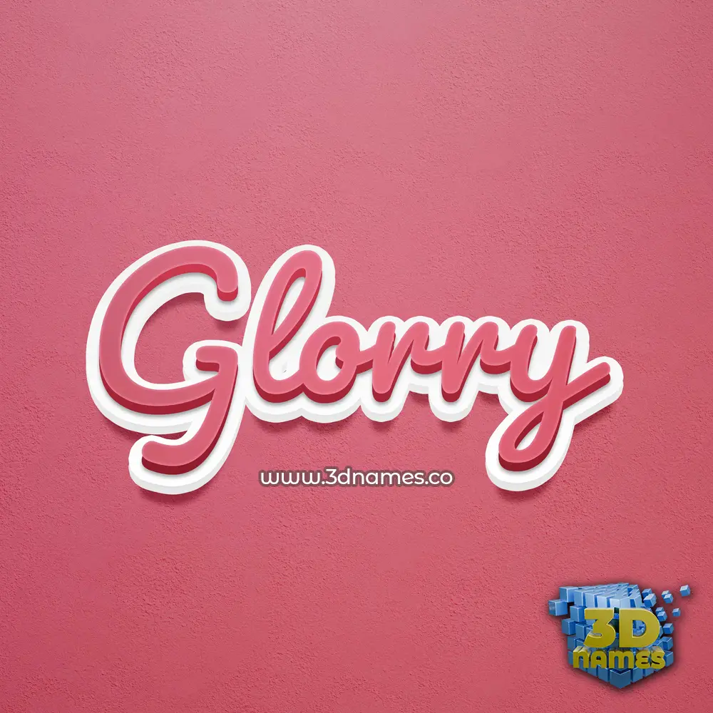 glorry in Red Scribble style - 3D name wallpaper