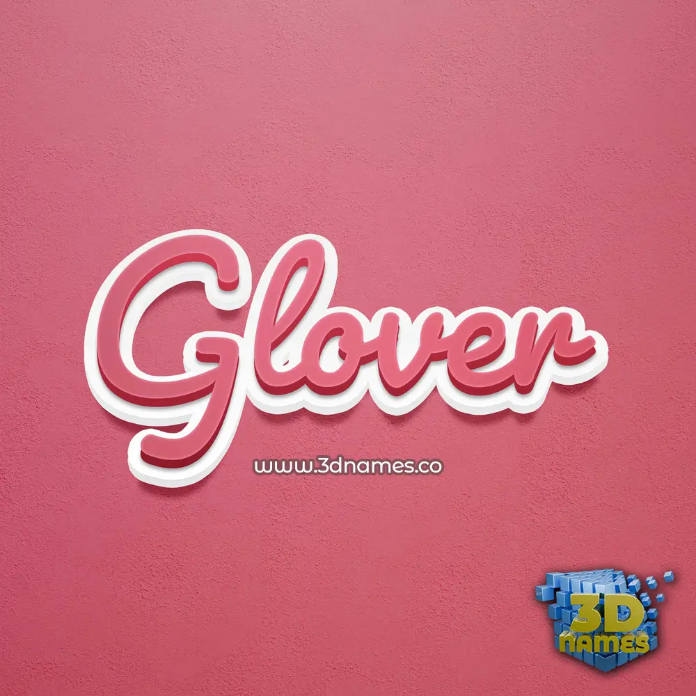 glover in Red Scribble style - 3D name wallpaper