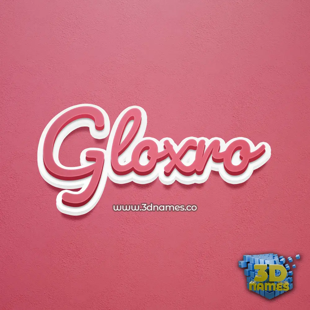 gloxro in Red Scribble style - 3D name wallpaper