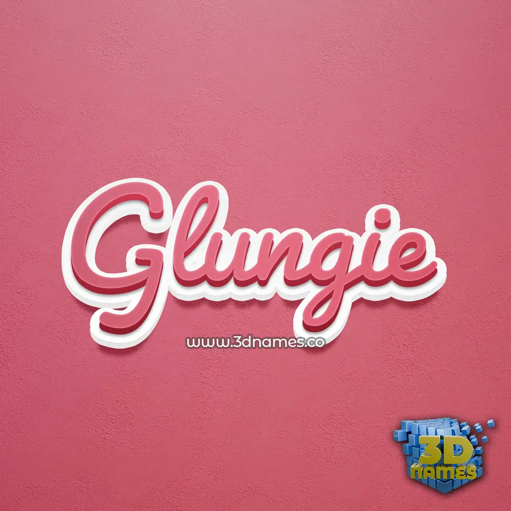 glungie in Red Scribble style - 3D name wallpaper