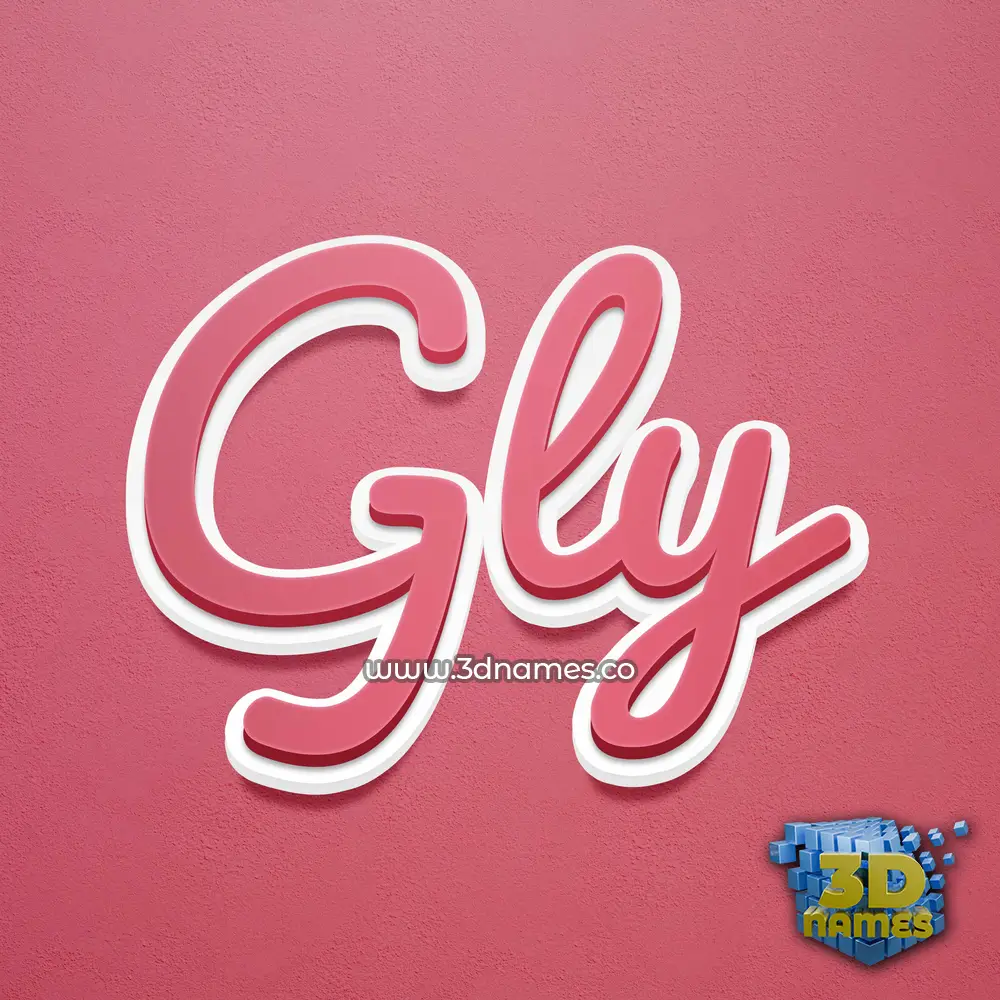 gly in Red Scribble style - 3D name wallpaper