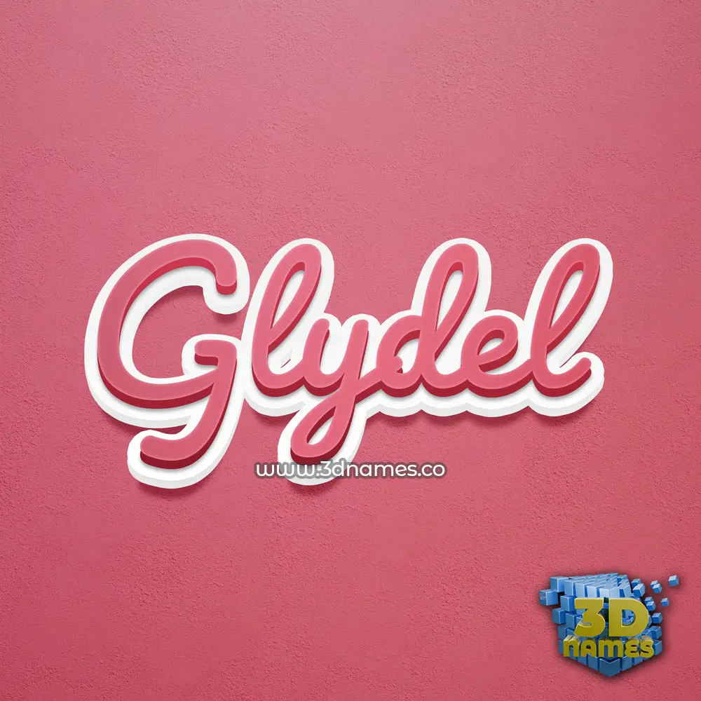 glydel in Red Scribble style - 3D name wallpaper