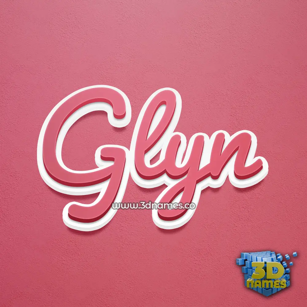 glyn in Red Scribble style - 3D name wallpaper