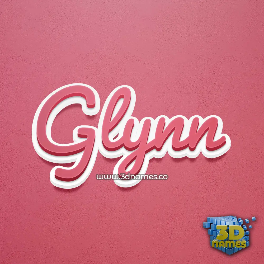 glynn in Red Scribble style - 3D name wallpaper