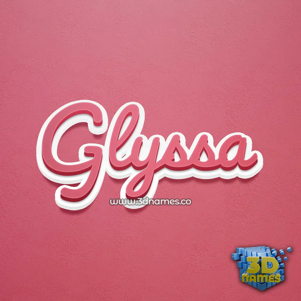 glyssa in Red Scribble style - 3D name wallpaper