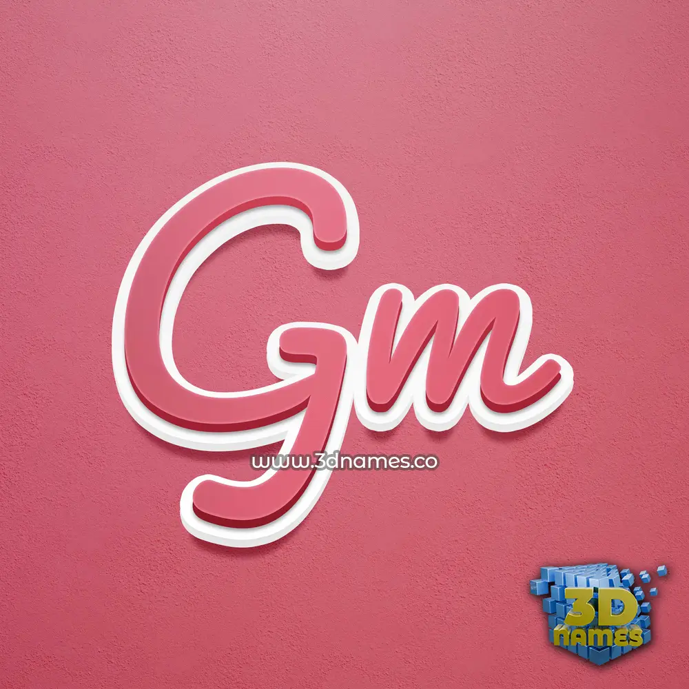 gm in Red Scribble style - 3D name wallpaper