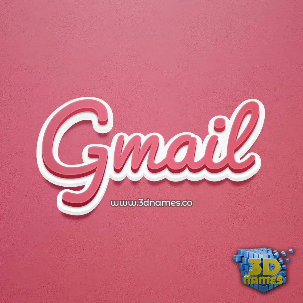 gmail in Red Scribble style - 3D name wallpaper