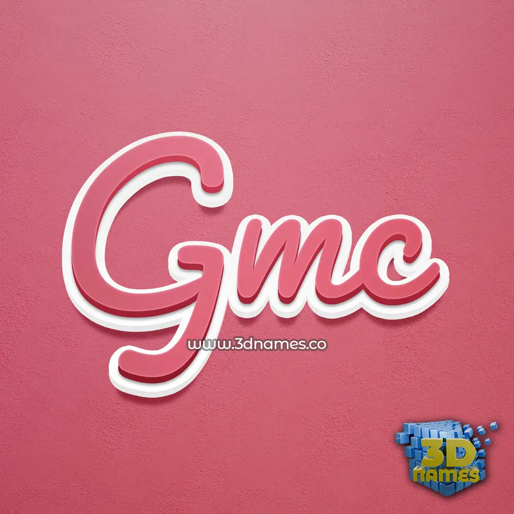 gmc in Red Scribble style - 3D name wallpaper