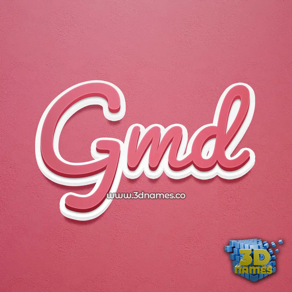 gmd in Red Scribble style - 3D name wallpaper