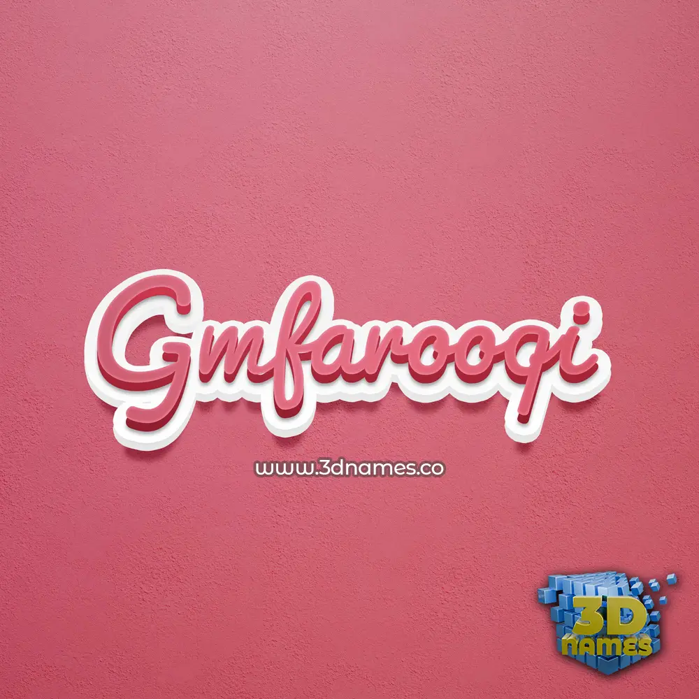 gmfarooqi in Red Scribble style - 3D name wallpaper
