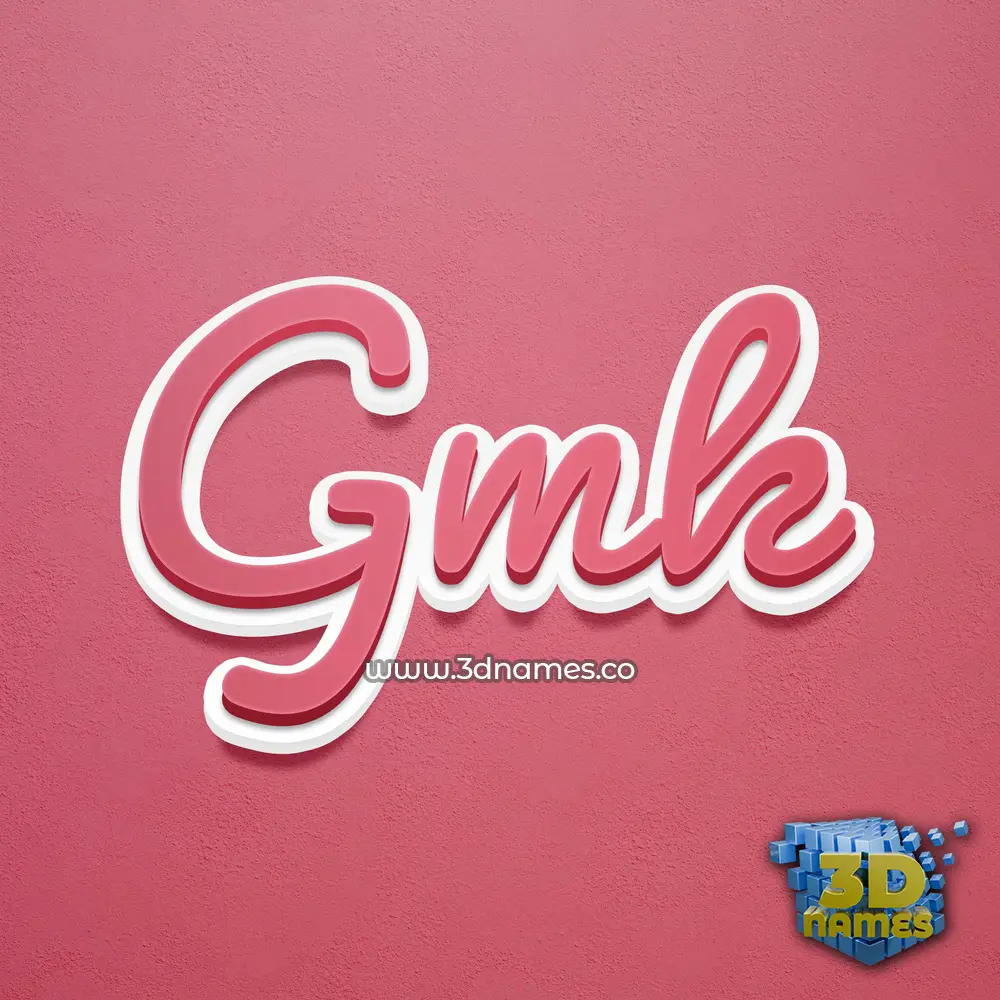 gmk in Red Scribble style - 3D name wallpaper