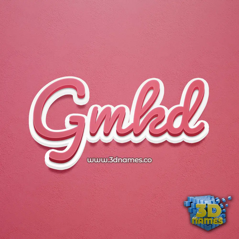 gmkd in Red Scribble style - 3D name wallpaper