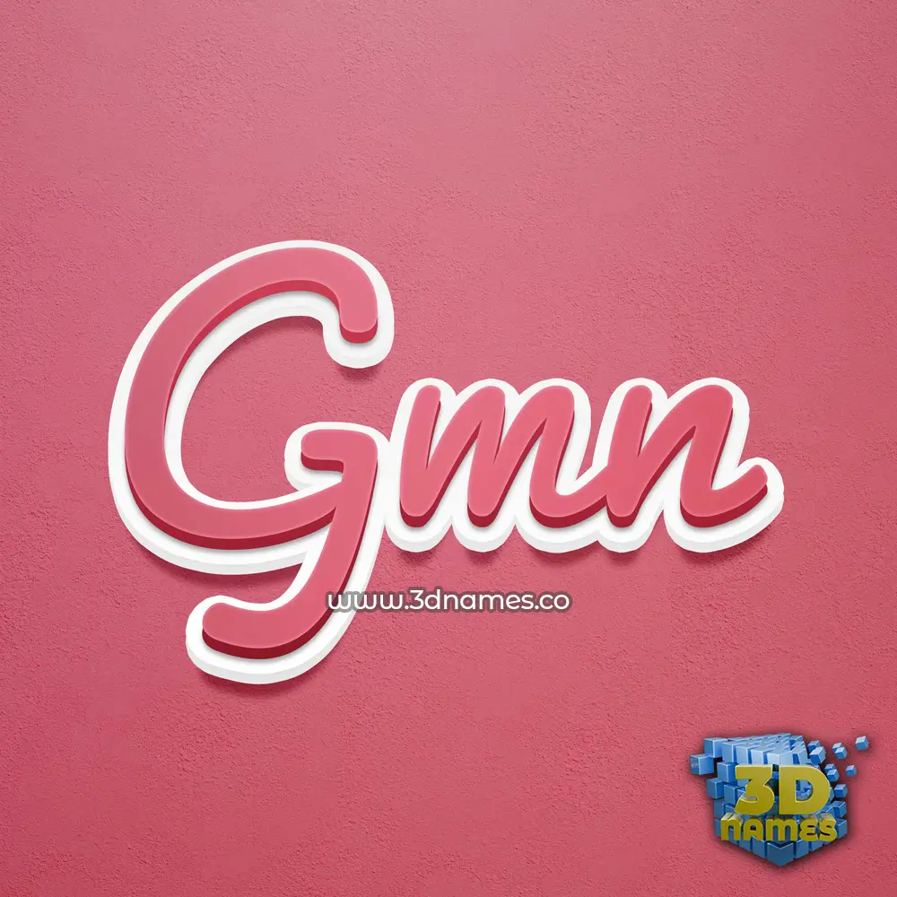 gmn in Red Scribble style - 3D name wallpaper