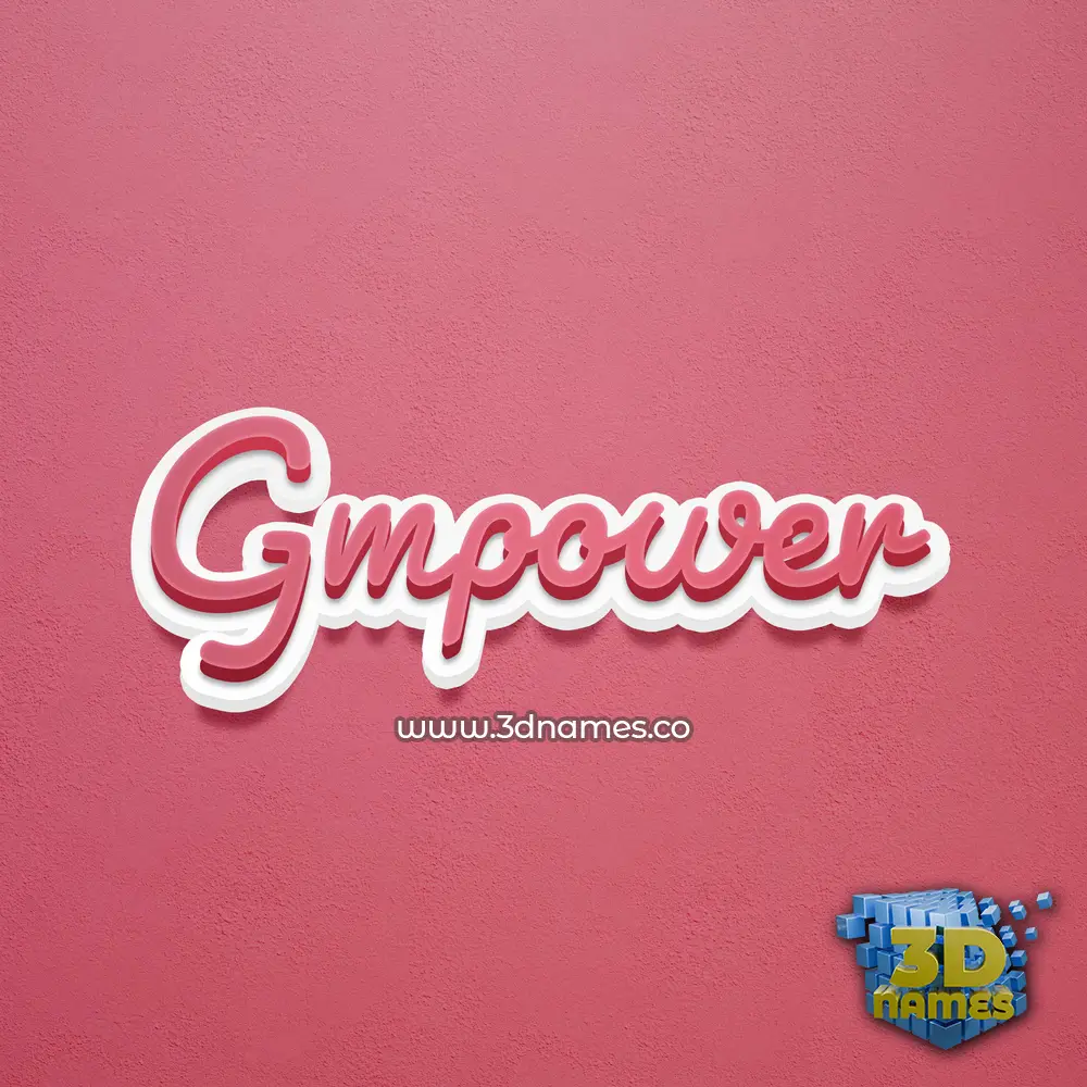 gmpower in Red Scribble style - 3D name wallpaper