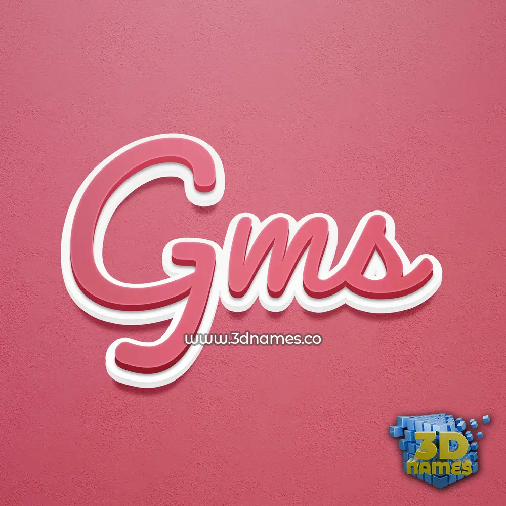 gms in Red Scribble style - 3D name wallpaper