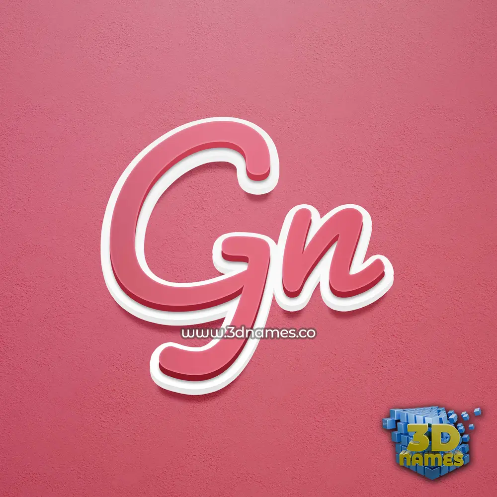 gn in Red Scribble style - 3D name wallpaper