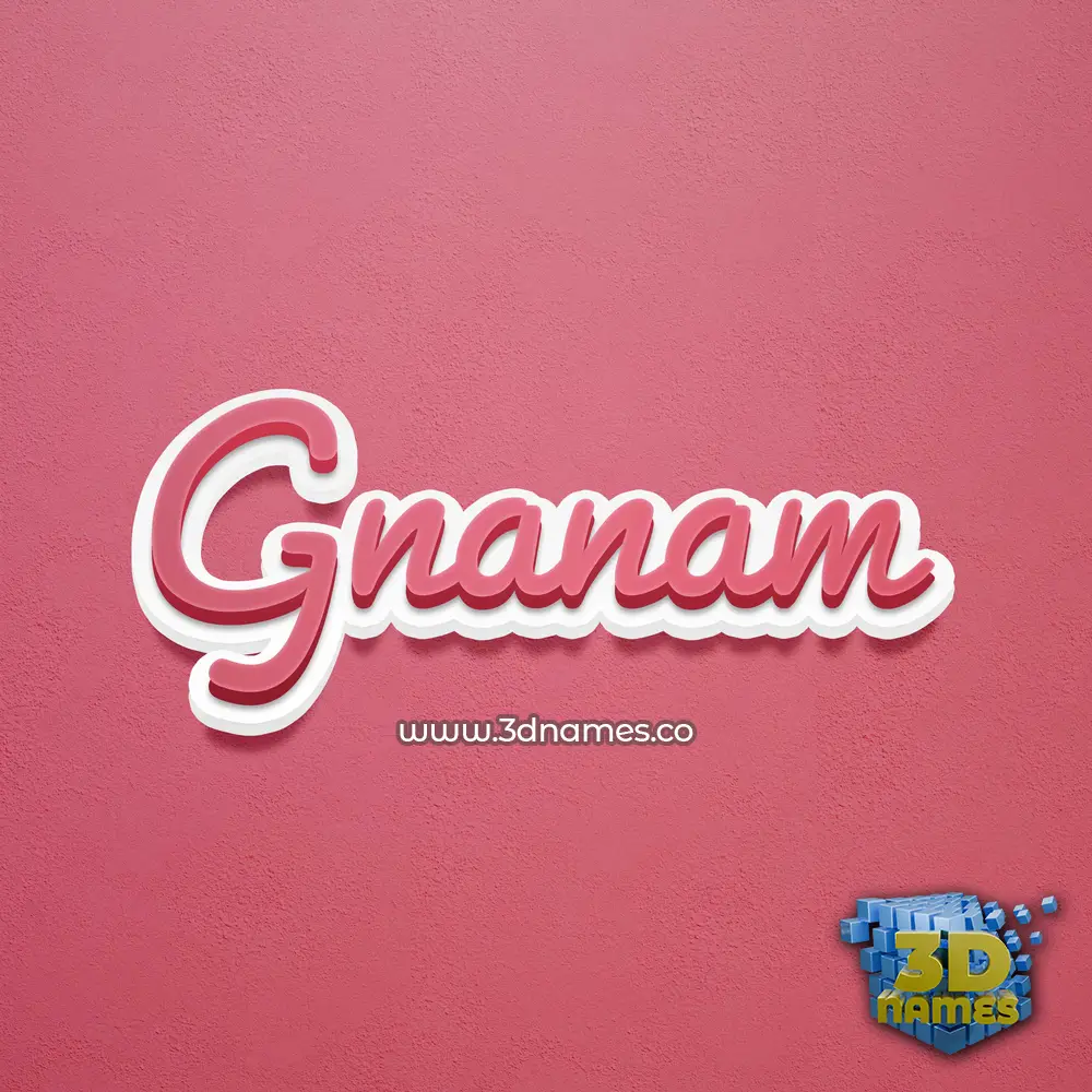 gnanam in Red Scribble style - 3D name wallpaper