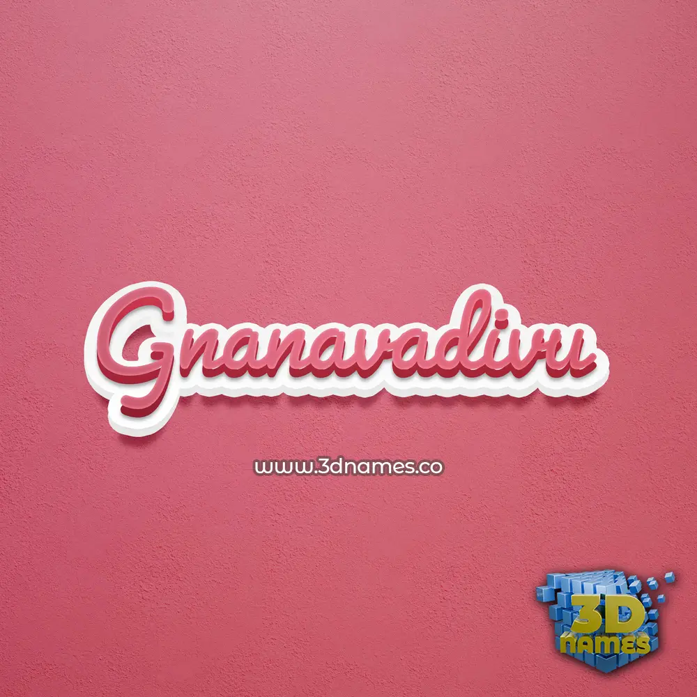 gnanavadivu in Red Scribble style - 3D name wallpaper