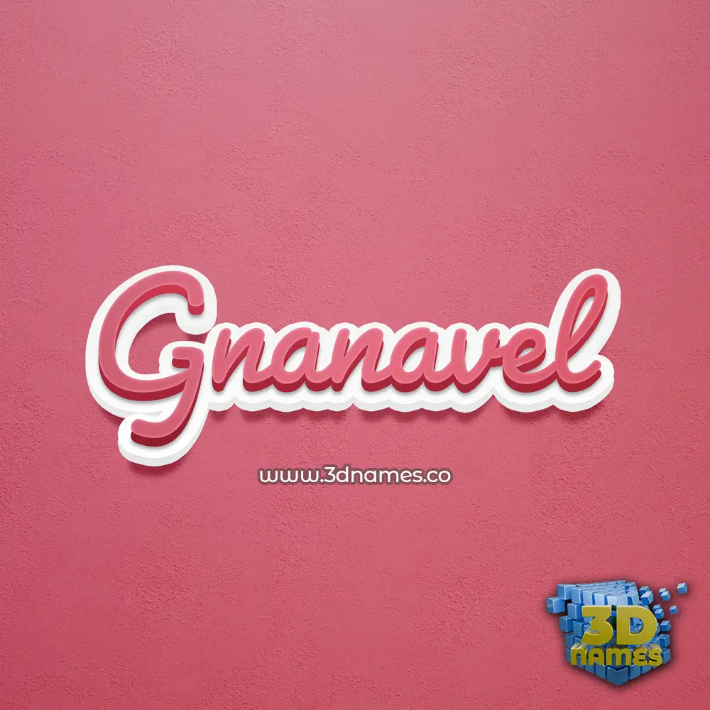 gnanavel in Red Scribble style - 3D name wallpaper