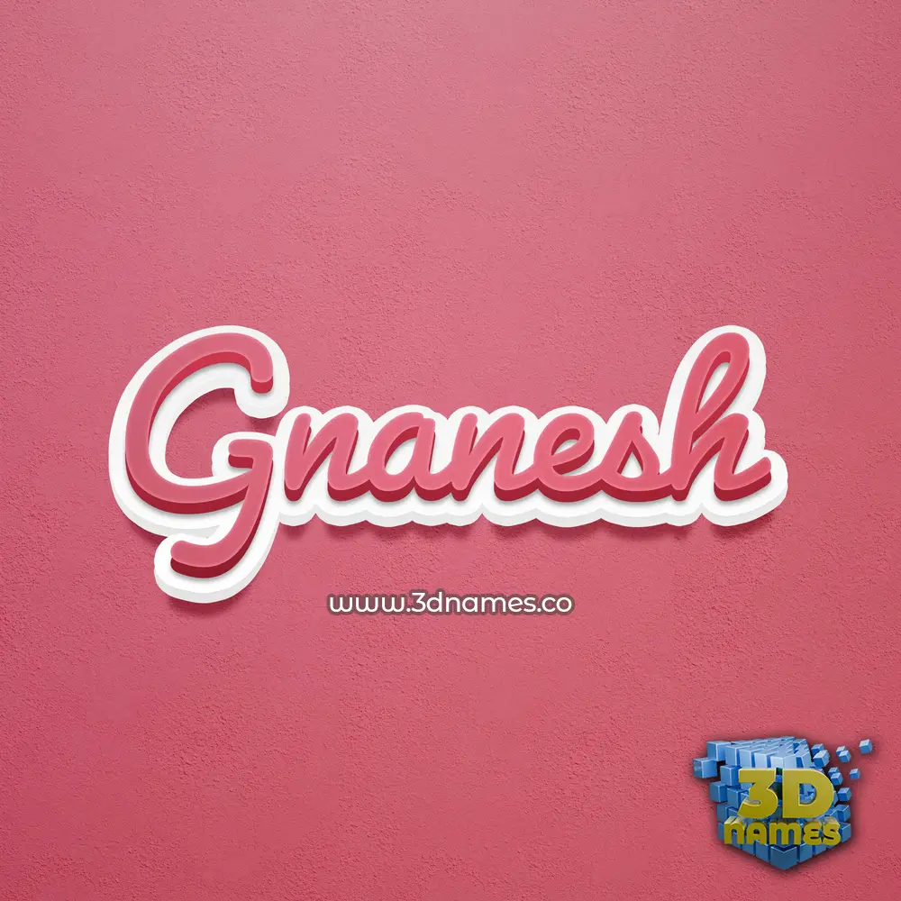 gnanesh in Red Scribble style - 3D name wallpaper