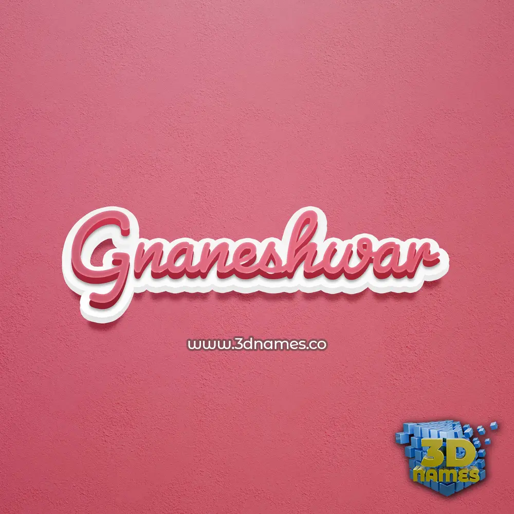 gnaneshwar in Red Scribble style - 3D name wallpaper
