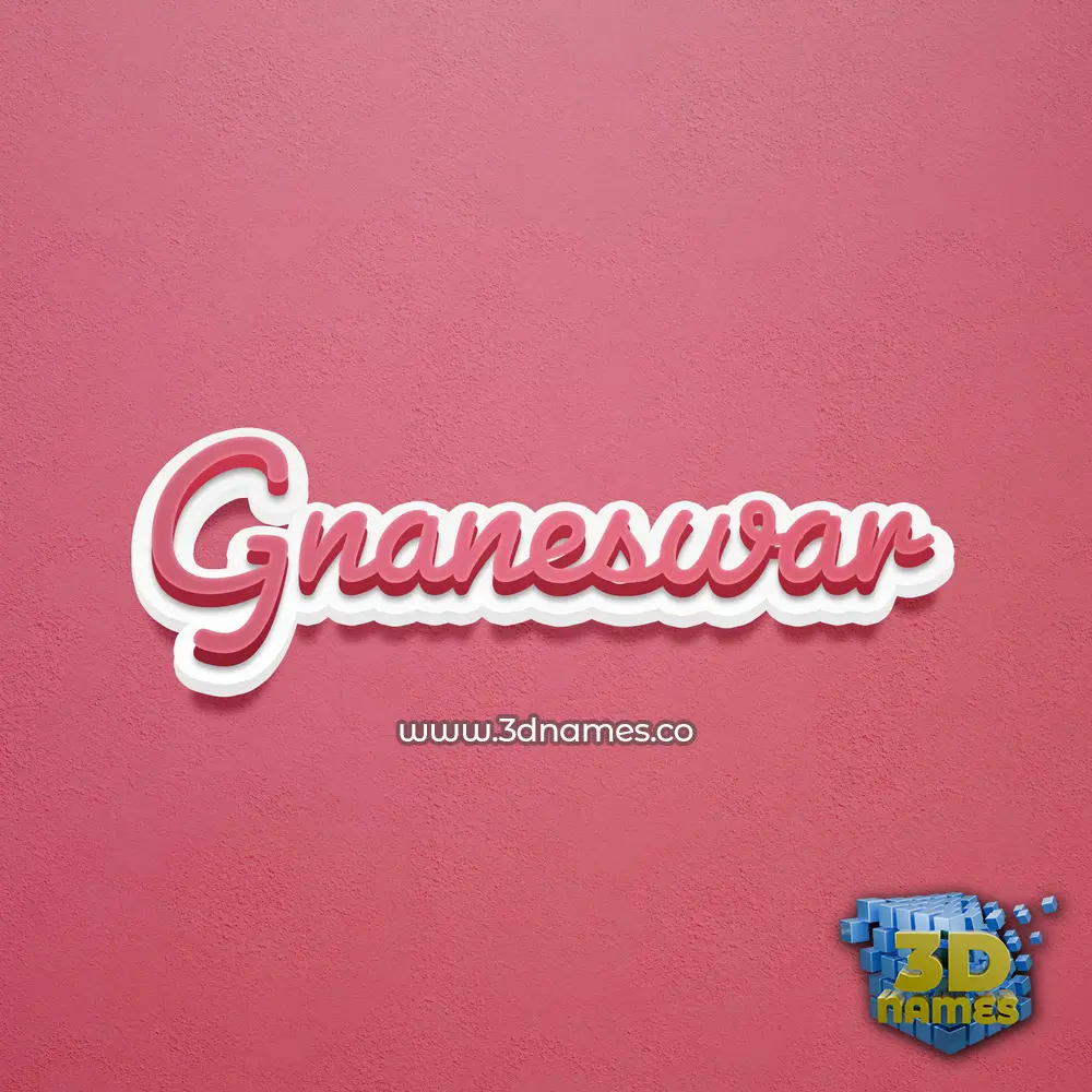 gnaneswar in Red Scribble style - 3D name wallpaper