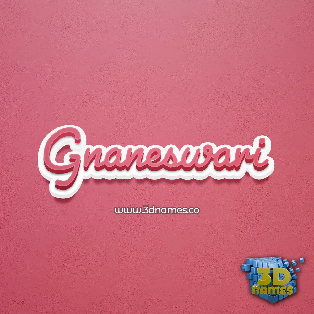 gnaneswari in Red Scribble style - 3D name wallpaper