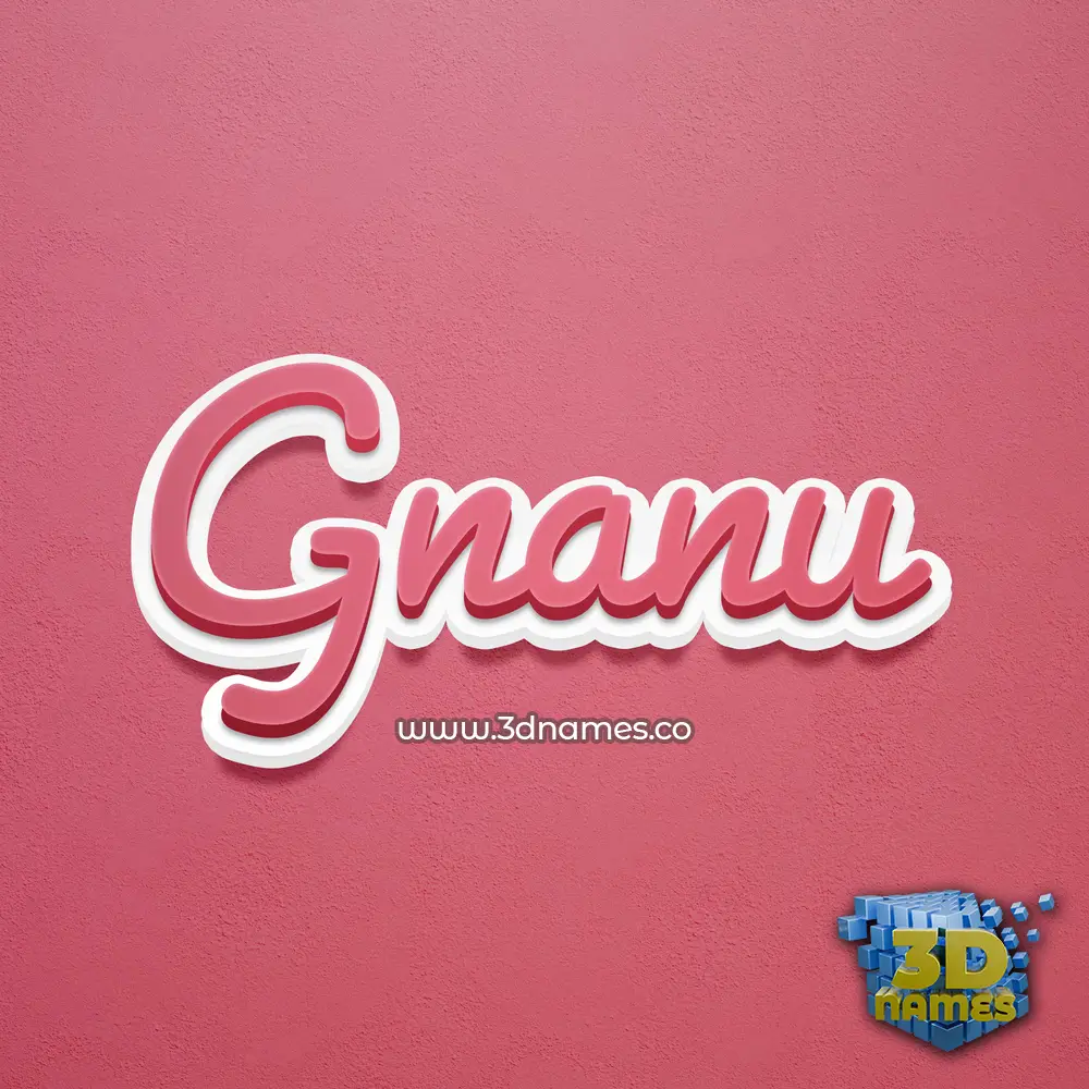 gnanu in Red Scribble style - 3D name wallpaper