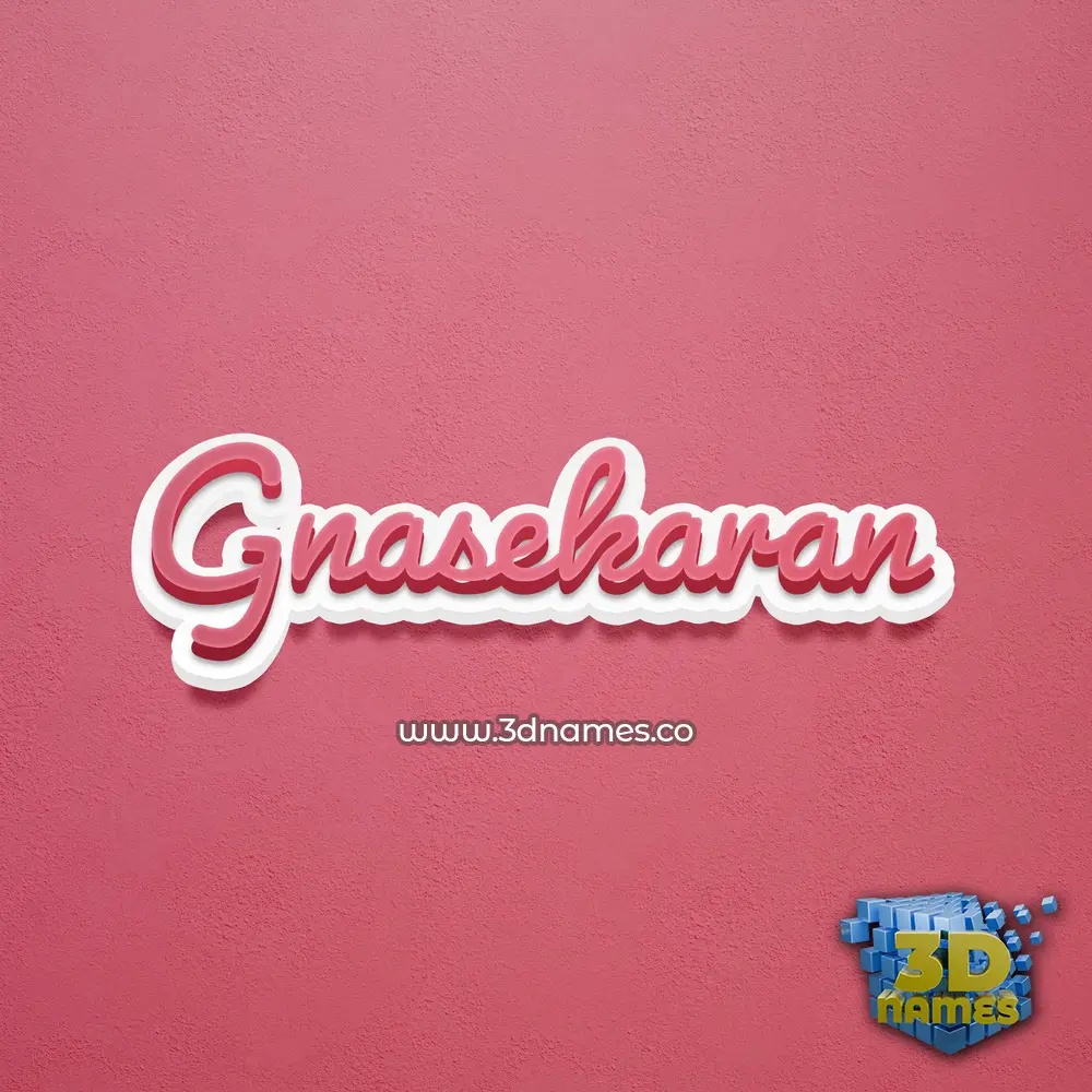 gnasekaran in Red Scribble style - 3D name wallpaper