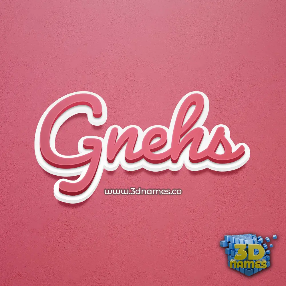 gnehs in Red Scribble style - 3D name wallpaper