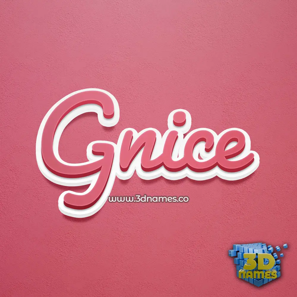 gnice in Red Scribble style - 3D name wallpaper