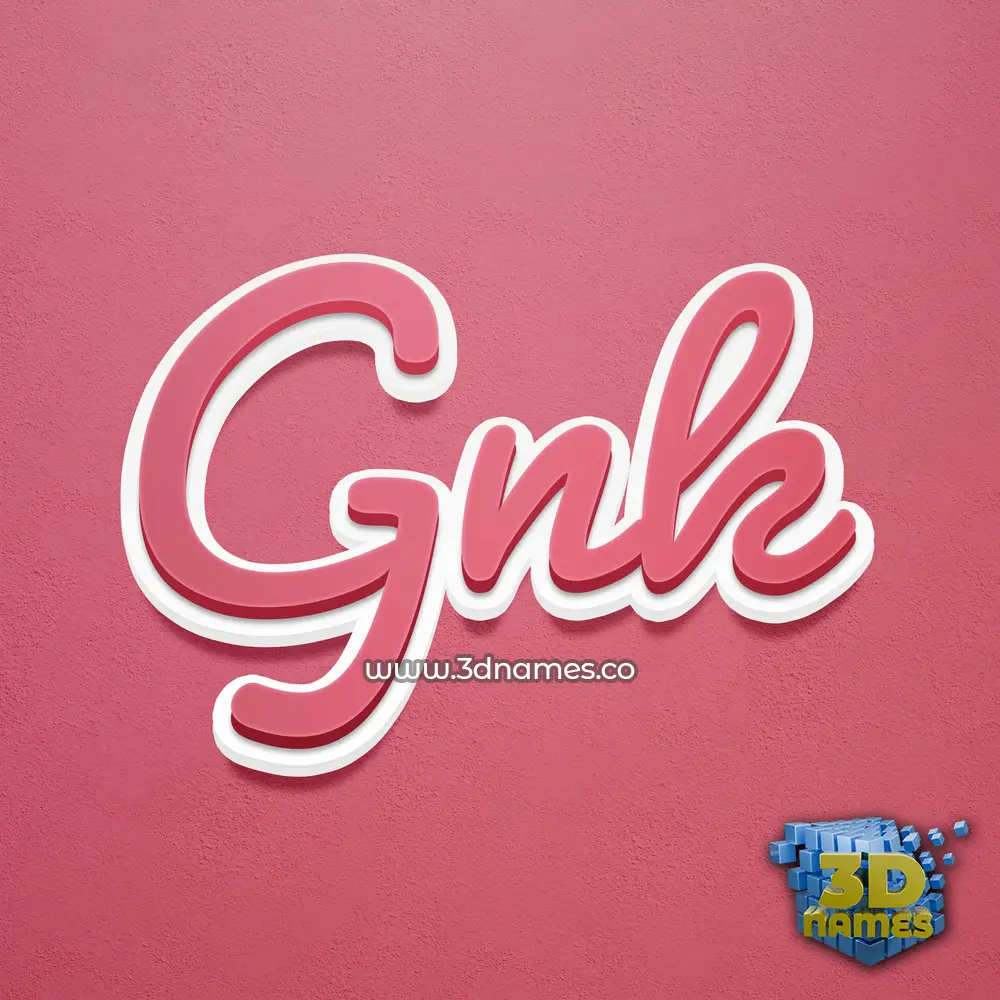 gnk in Red Scribble style - 3D name wallpaper
