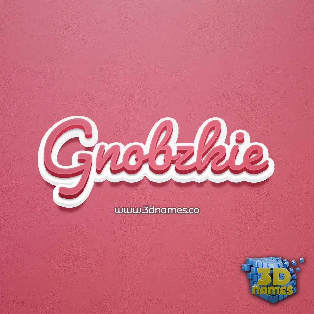 gnobzkie in Red Scribble style - 3D name wallpaper