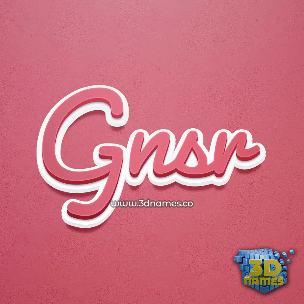 gnsr in Red Scribble style - 3D name wallpaper