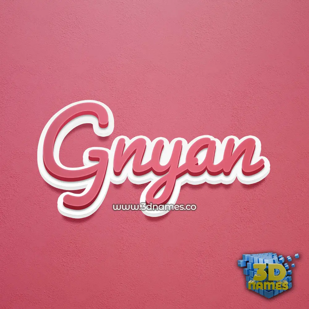 gnyan in Red Scribble style - 3D name wallpaper