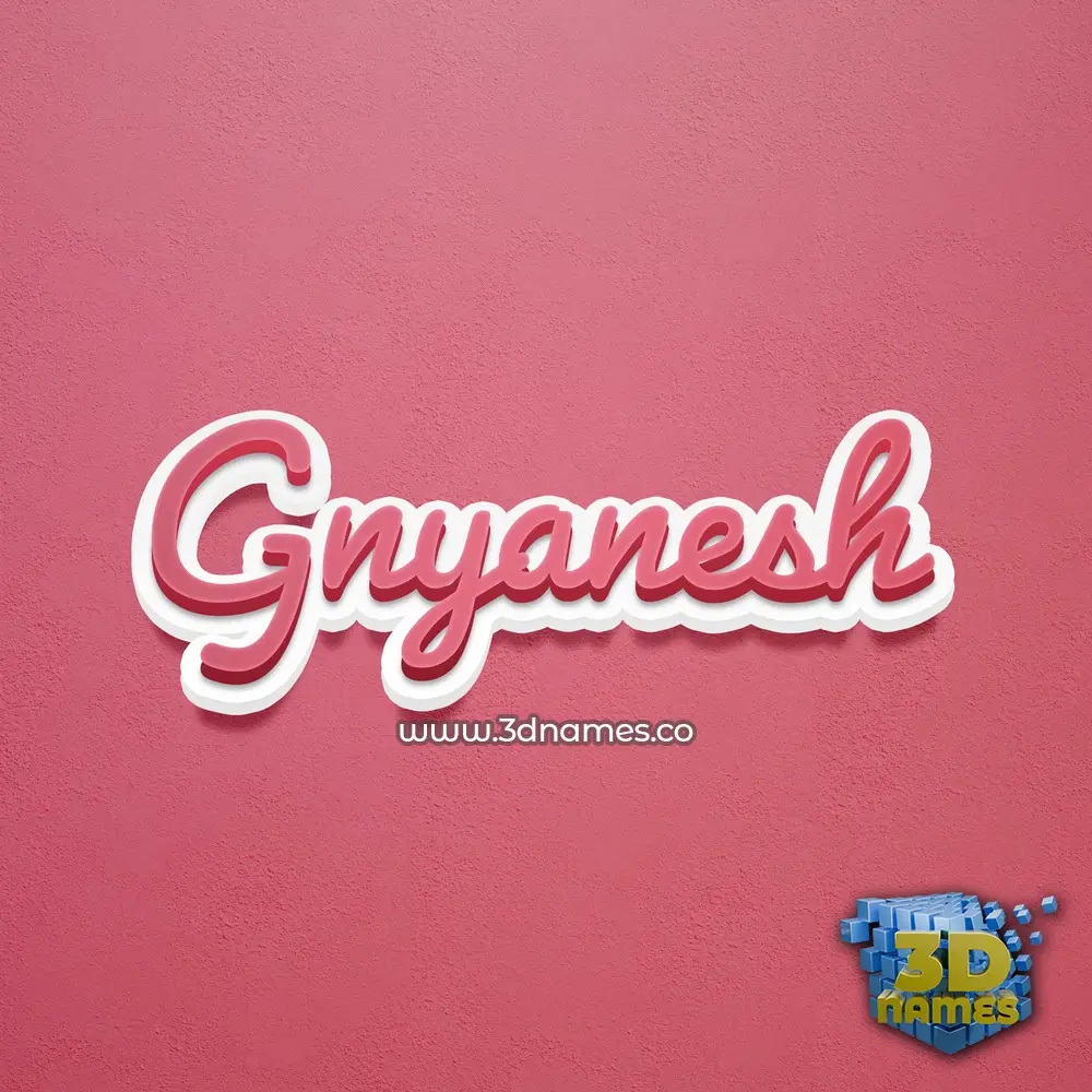gnyanesh in Red Scribble style - 3D name wallpaper