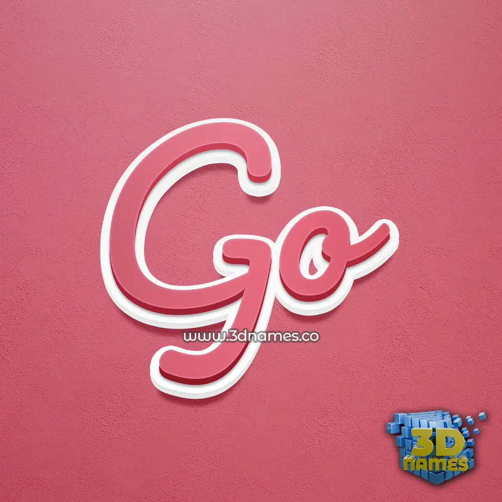 go in Red Scribble style - 3D name wallpaper