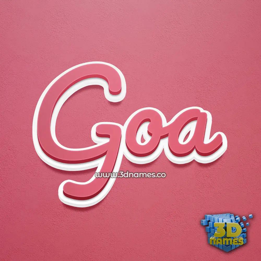 goa in Red Scribble style - 3D name wallpaper