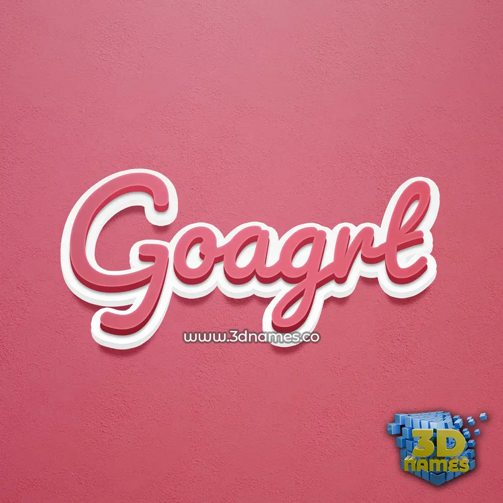 goagrt in Red Scribble style - 3D name wallpaper