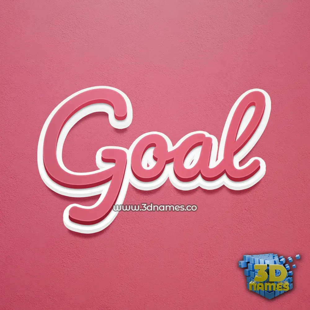 goal in Red Scribble style - 3D name wallpaper