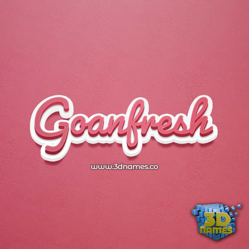 goanfresh in Red Scribble style - 3D name wallpaper