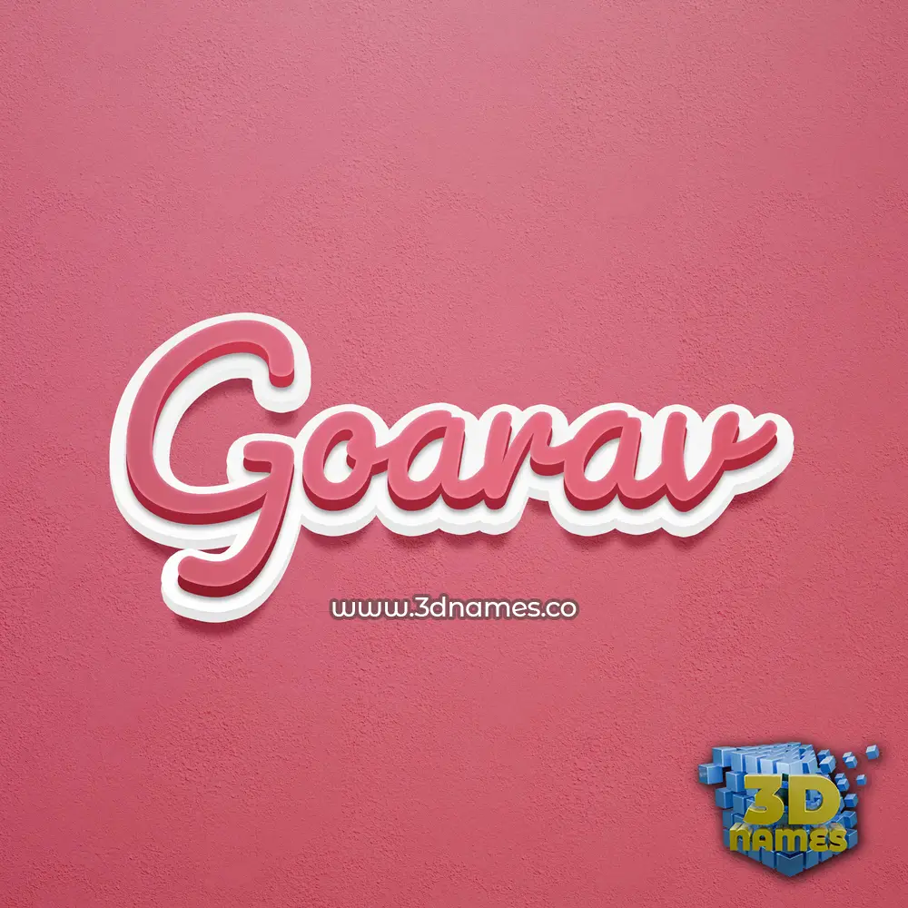 goarav in Red Scribble style - 3D name wallpaper