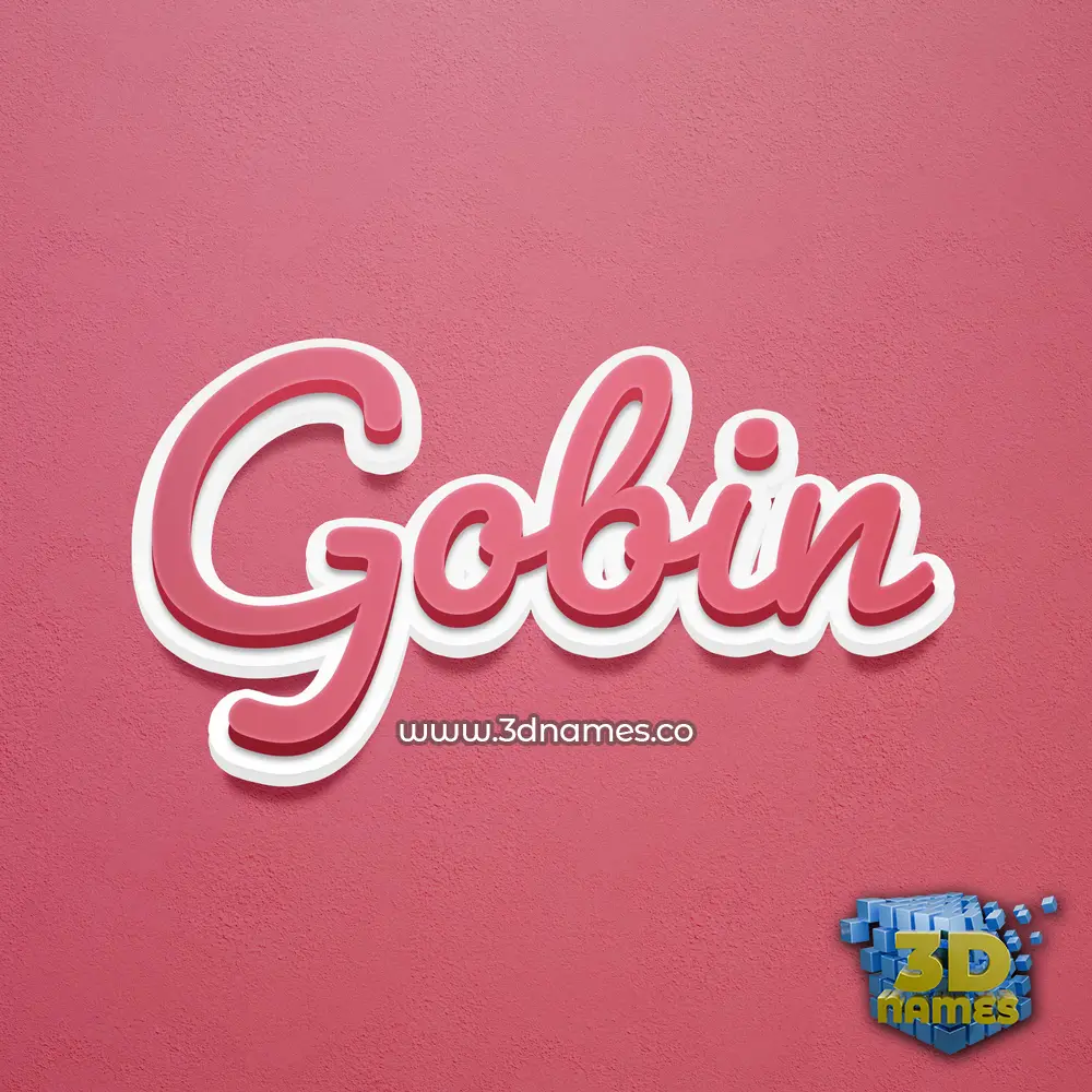 gobin in Red Scribble style - 3D name wallpaper