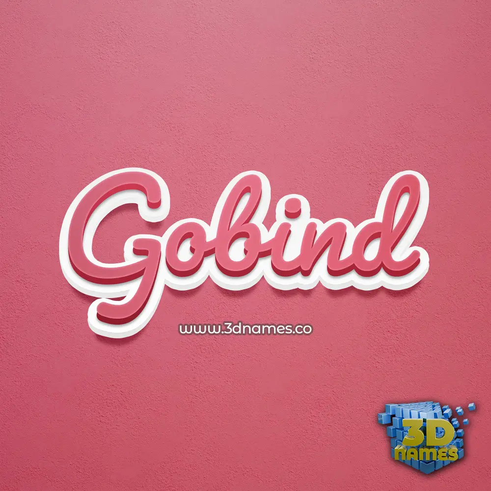 gobind in Red Scribble style - 3D name wallpaper