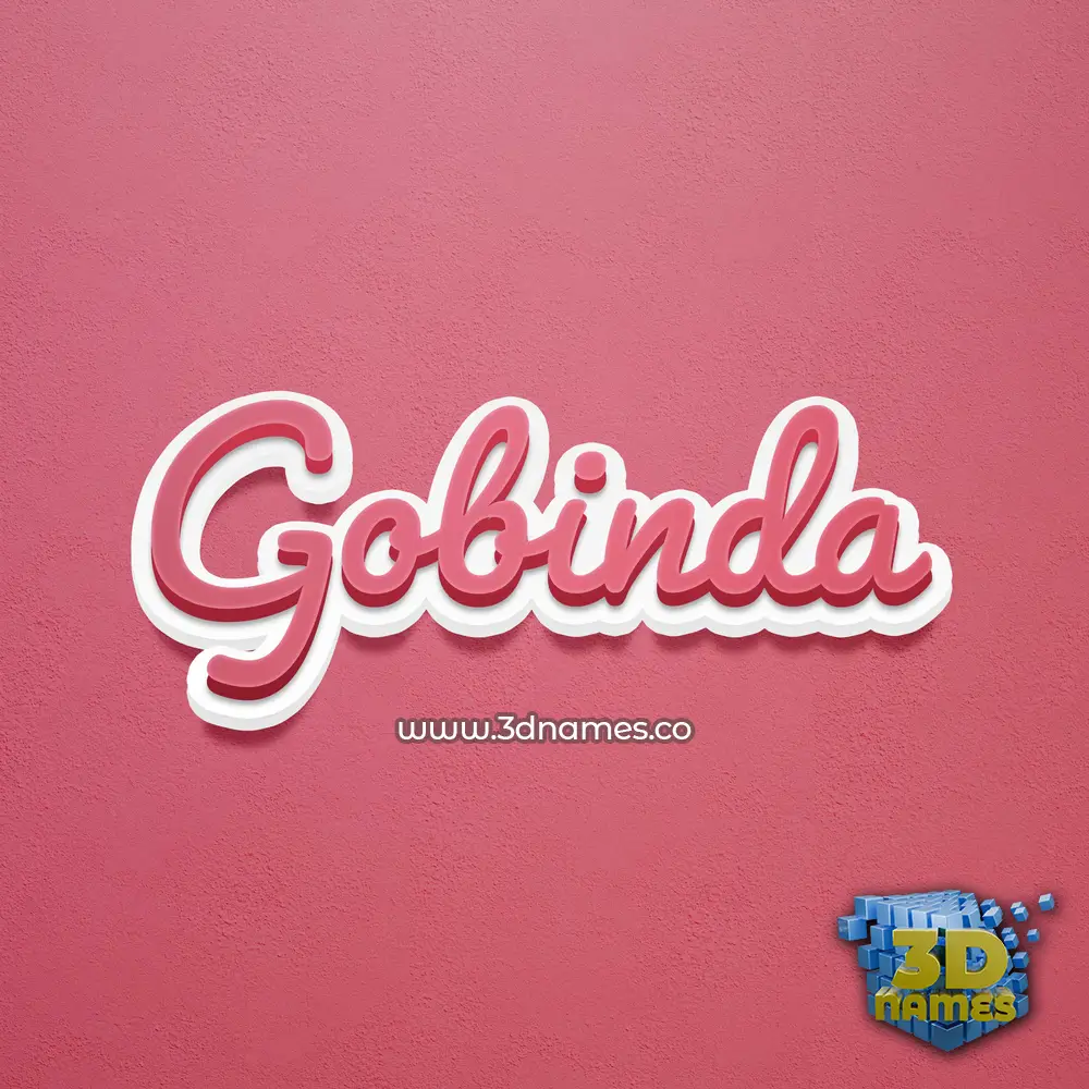 gobinda in Red Scribble style - 3D name wallpaper