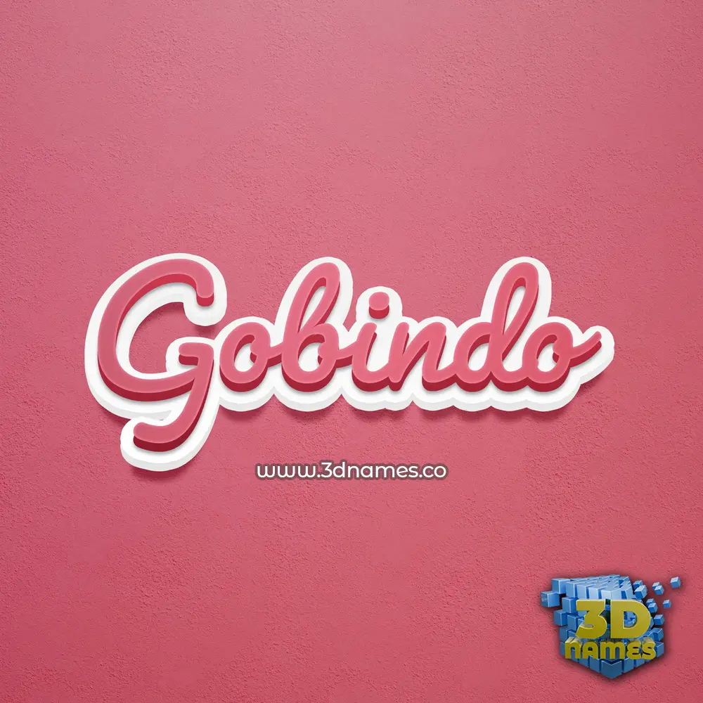 gobindo in Red Scribble style - 3D name wallpaper