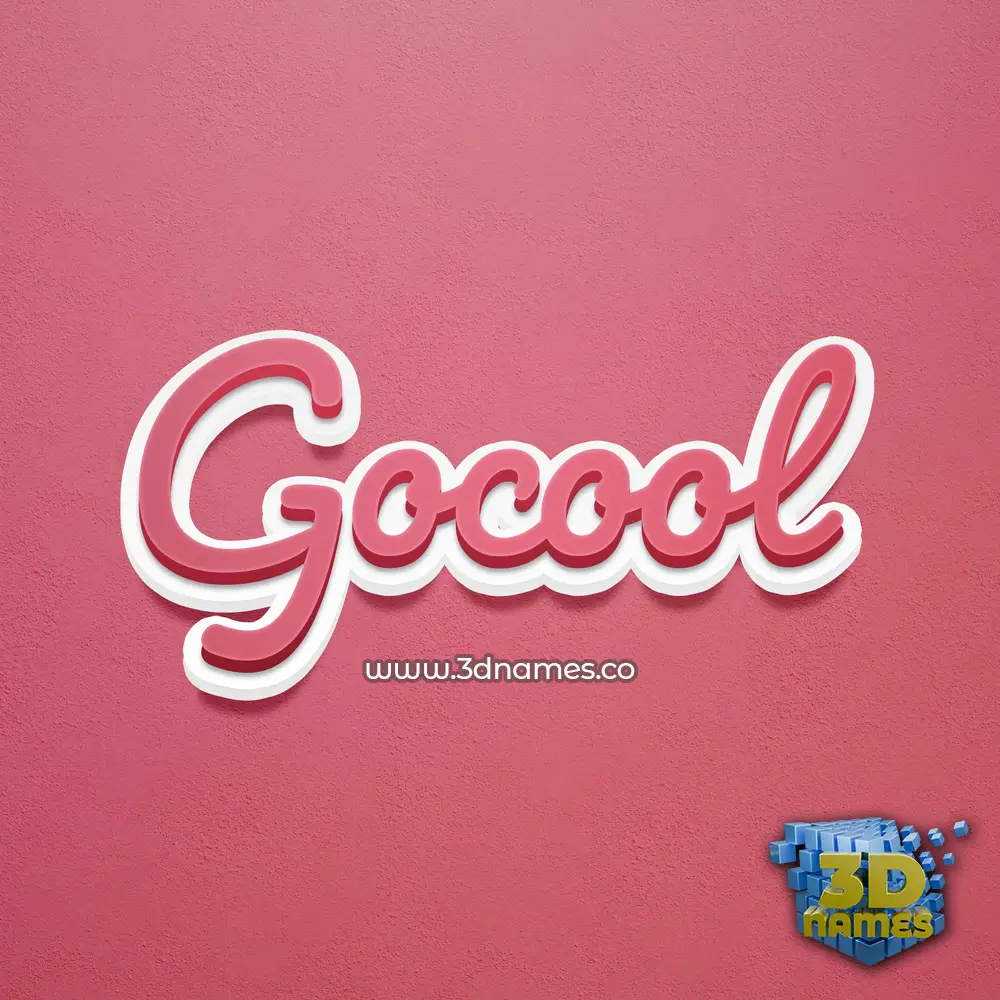 gocool in Red Scribble style - 3D name wallpaper